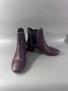 COACH Bowery Beaded Leather Booties, Women's size 6